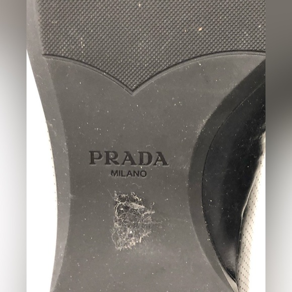 LUXURY PRADA LOAFER SHOES BUSINESS 2DC109 BLACK PIQUEE LEATHER - Picture 6 of 10